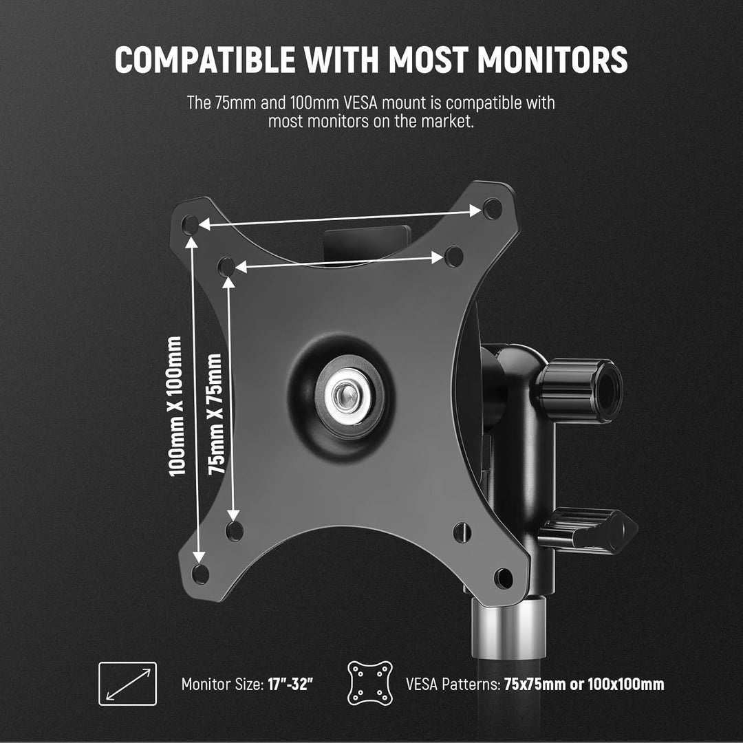 NEEWER Monitor Mount Adapter Halterung mit Schnellverschluss VESA Halterung, 270° verstellbarer Meta