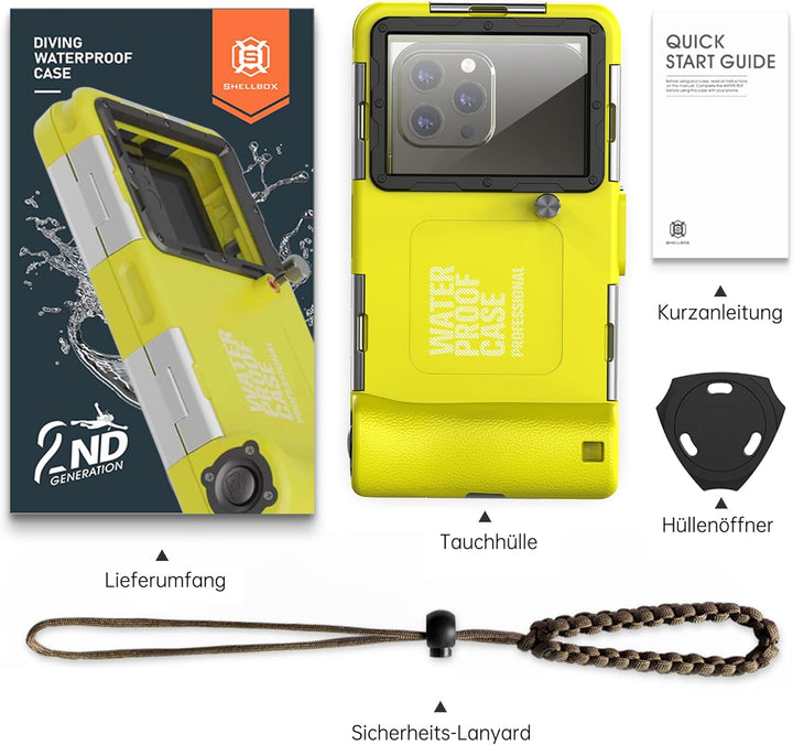 Unterwasser-Tauchgehäuse für iPhone, Samsung Galaxy, Huawei Xiaomi Redmi Smartphones, Professionelle