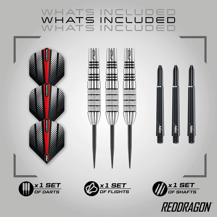 RED DRAGON Sidewinders 25g, 27g or 30g Flightmaster Tungsten Darts Set mit Flights und Schäfte 27.0