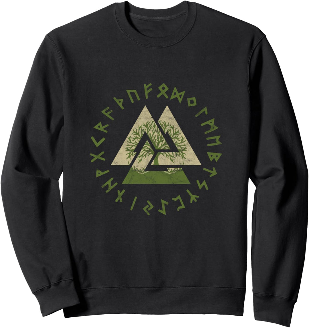 Valknut Yggdrasil North Mythology Viking Odin Runes Midgard Sweatshirt