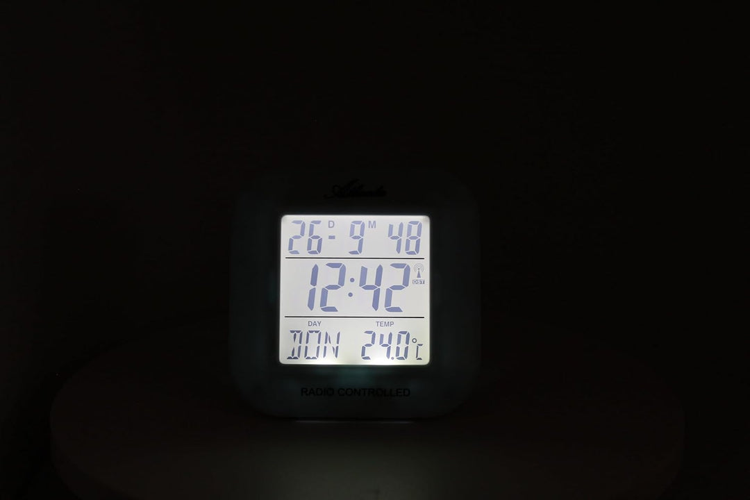 Atlanta LCD Funkwecker Digital Anzeige Licht Snooze Temperatur - 1894/5 (Blau), Blau
