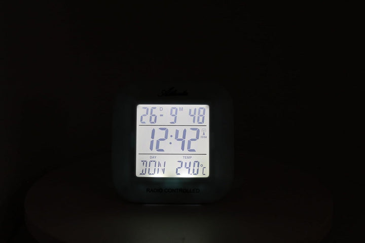 Atlanta LCD Funkwecker Digital Anzeige Licht Snooze Temperatur - 1894/5 (Blau), Blau