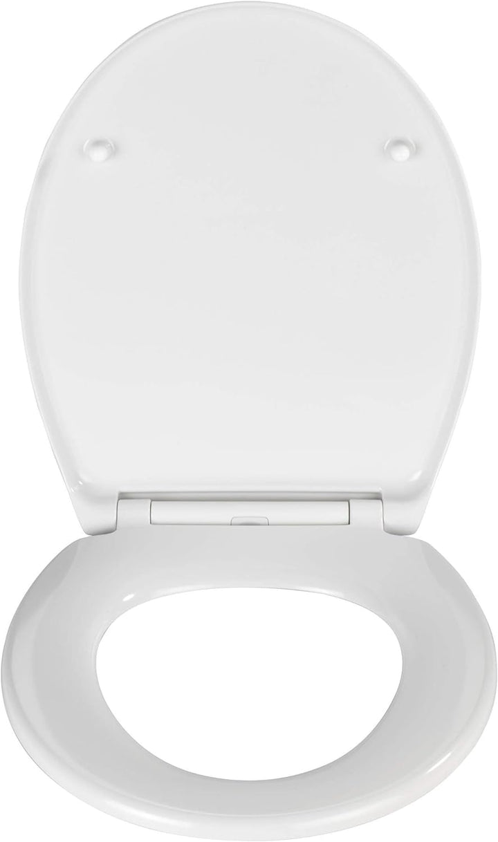 WENKO WC-Sitz Samos Weiss, hygienischer Toilettensitz mit Absenkautomatik, mit Fix-Clip Hygiene-Befe