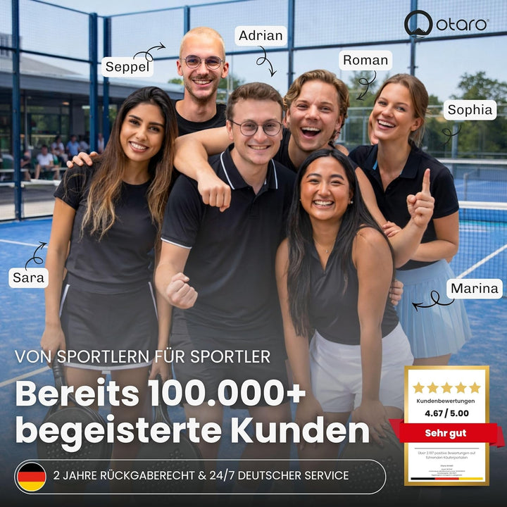 Otaro Padel Tasche mit Schuhfach & Laptopfach – Padel Rucksack für Schläger, Kleidung & Zubehör – Be