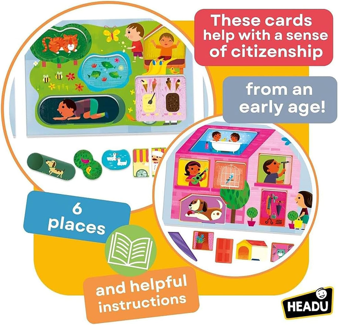 Headu MU23615 Baby Play Town Montessori Pädagogische Spiele, Mehrfarbig, S