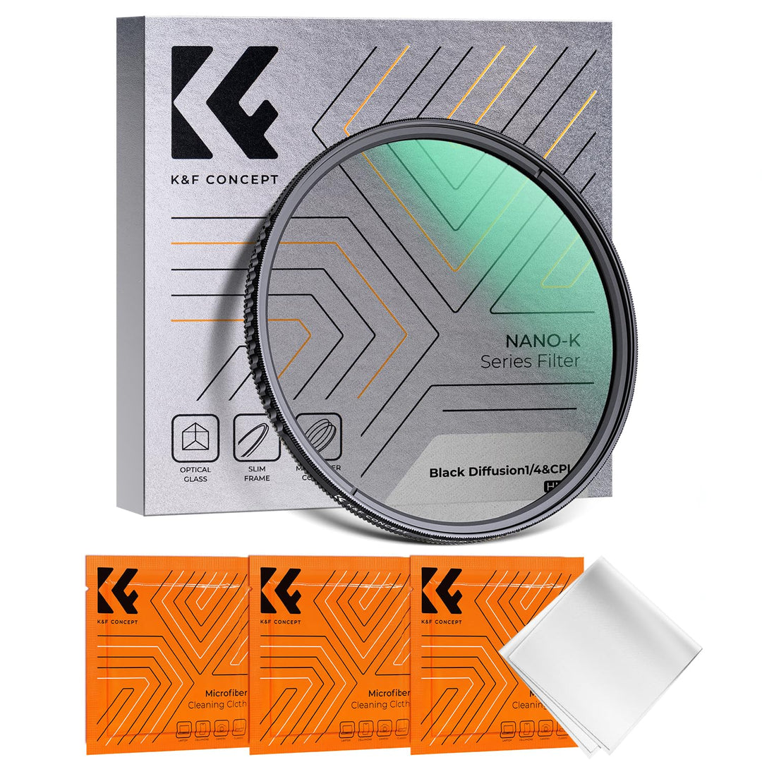 K&F Concept Nano-K Serie 2-IN-1 Filter Black-Mist 1/4 Filter&Polfilter 52mm,Promist Filter&CPL Filte