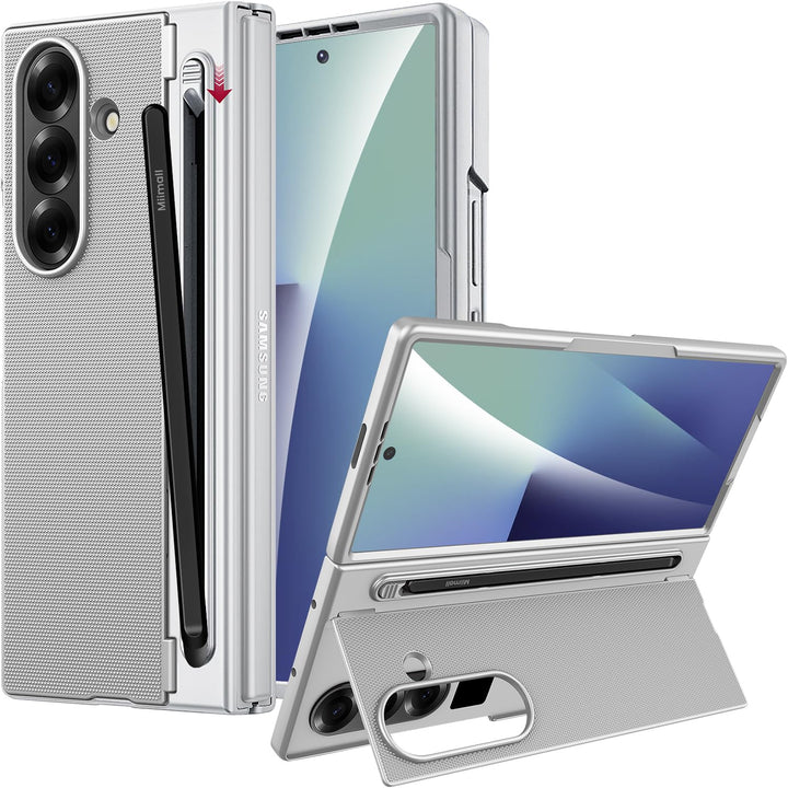 Miimall Kompatibel mit Samsung Galaxy Z Fold 7 Hülle mit S-Pen & Stifthalter, [HD Displayschutz] Ult