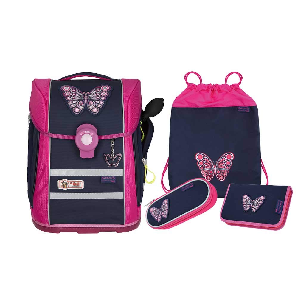 McNeill Ergo McAir Schulranzen-Set 4tlg. butterfly Einheitsgrösse