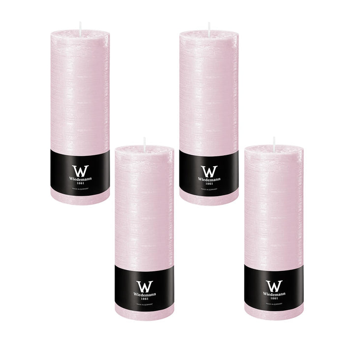 Wiedemann Marble Kerze durchgefärbt ASF, Wachs, Rosé, 19 x 6.8 cm, 4-Einheiten