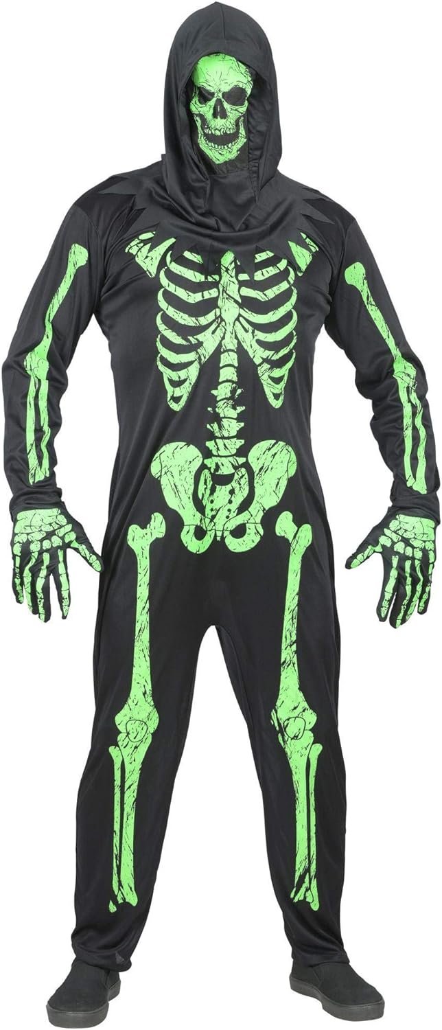"NEON SKELETON" (overalls, gloves, mask) - (S), S