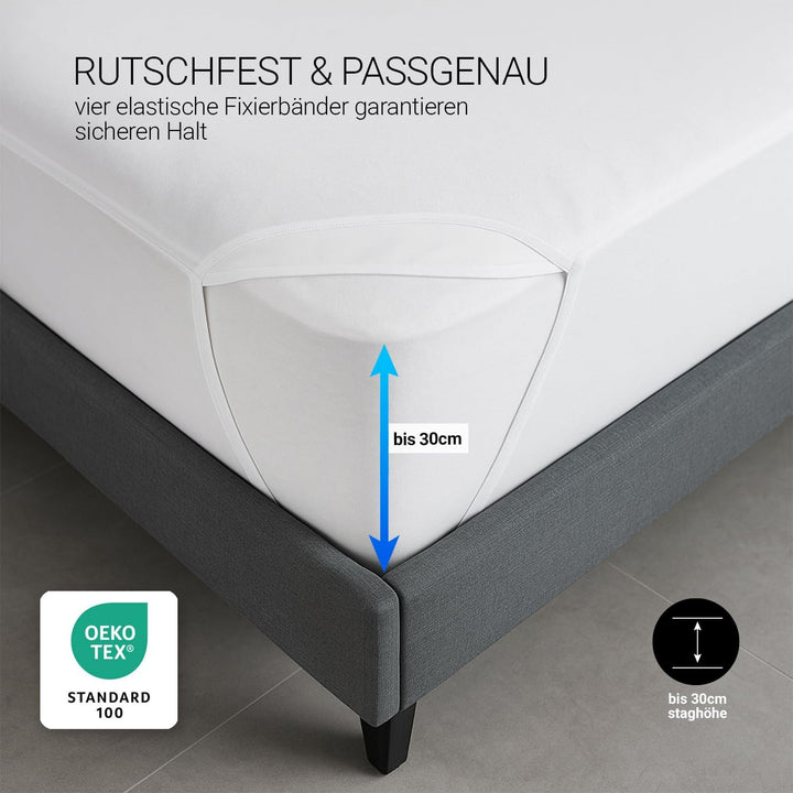 MEBY 140x200 cm wasserdichter Matratzenschoner. Atmungsaktive Matratzenauflage aus Baumwolle. Matrat
