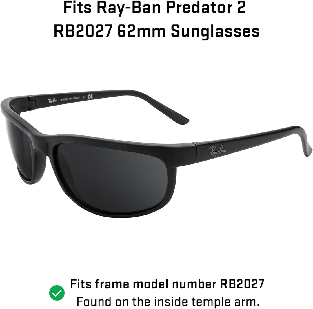 REVANT Ersatzgläser für Ray-Ban Predator 2 RB2027 62mm - Kompatibel mit für Ray-Ban Predator 2 RB202