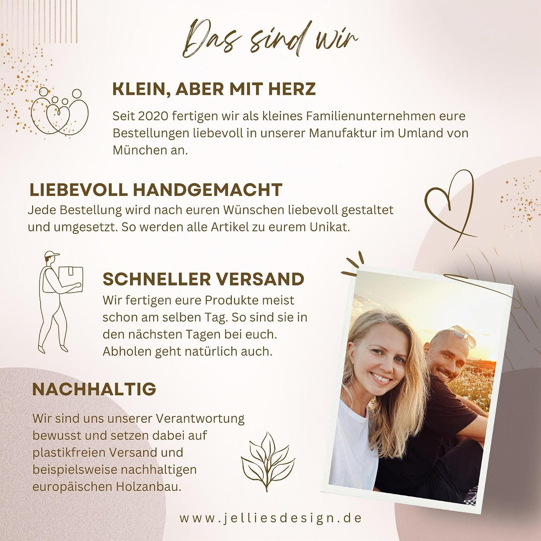 Schneidebrett Herz Buche mit Gravur personalisiert, 2 Grössen Mit Eigener Gravur 28L x 26B cm, Mit E