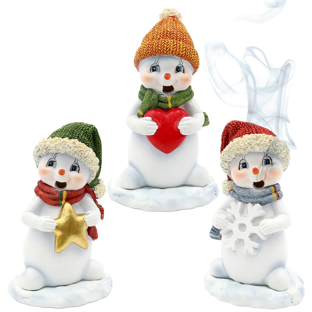 Keramik Schneemann - Deko, Räuchermännchen, Rauchfigur, Schneekinder - Schneemänner mit Räuchermann