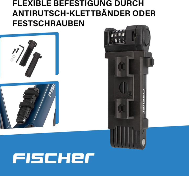 FISCHER FAHRRAD PROTEC FN110 Faltschloss, Schwarz