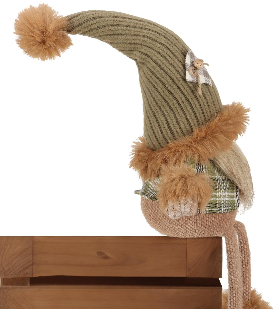 com-four® Premium Kantenhocker - grosse Wichtel in XXL für die Weihnachtsdeko, Handmade Gnom-Figur a