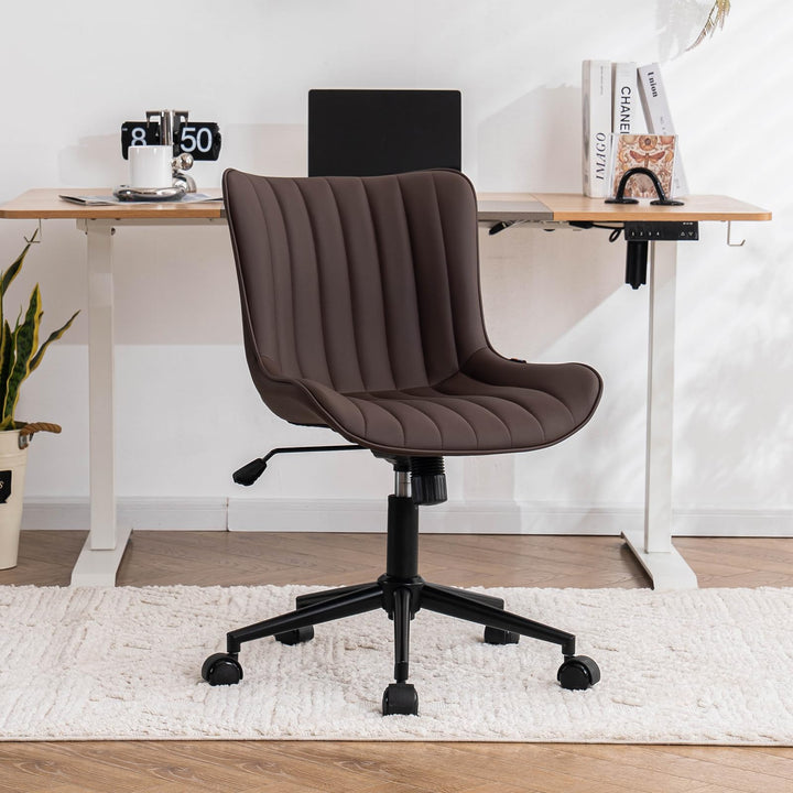 YOUTASTE Bürostuhl Ergonomisch, Schreibtischstuhl Höhenverstellbar, Bürostuhl mit PU-Leder & Rollen,