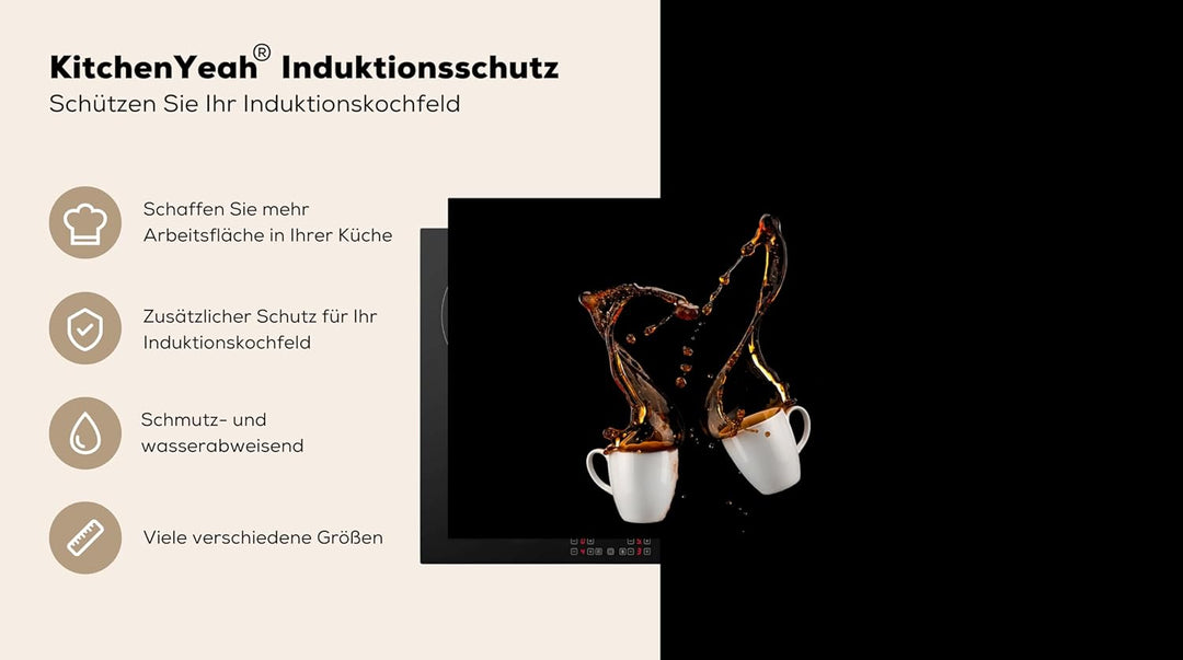 KitchenYeah© Herdabdeckplatte Einteilig Herdabdeckung Abdeckplatte für Ceranfeld Abdeckung Induktion