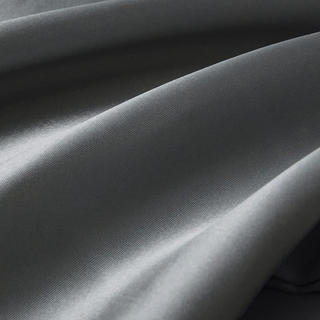 Satin Bettwäsche 155x220 Glänzend Grau Anthrazit Dunkelgrau Seide Glatt Glanzsatin Einfarbig Bettbez
