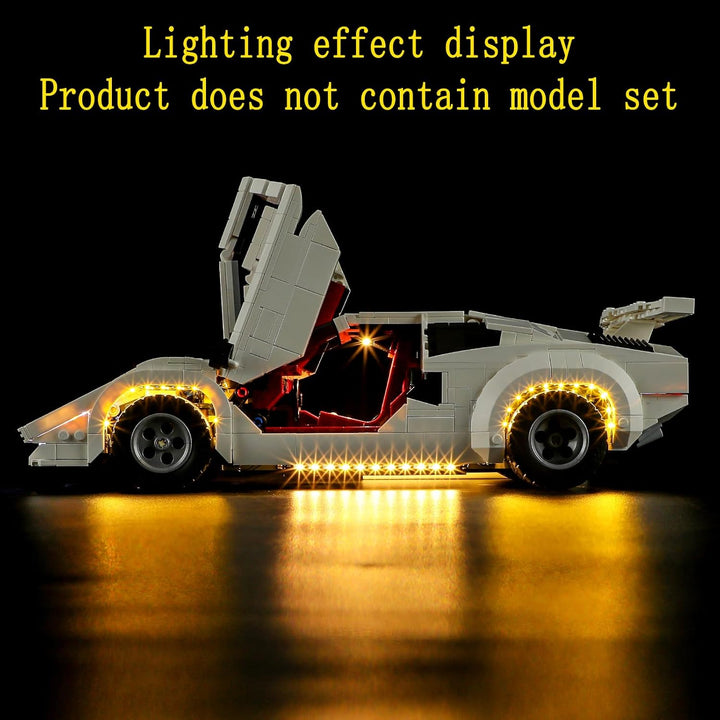 GEAMENT LED Licht-Set Kompatibel mit Lego Lamborghini Countach 5000 Quattrovalvole - Beleuchtungsset
