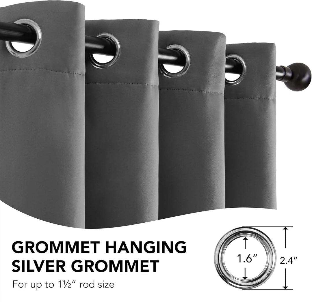 Deconovo Thermovorhang Kälteschutz, Gardinen mit Ösen gegen Kälte, Wärmeisolierend Vorhang Verdunkel