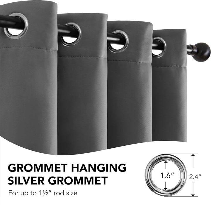Deconovo Thermovorhang Kälteschutz, Gardinen mit Ösen gegen Kälte, Wärmeisolierend Vorhang Verdunkel