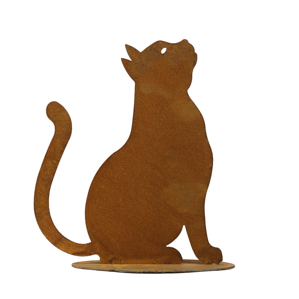 Bornhöft Gartenstecker Katze Mietze zum Stellen Metall Rost Gartendeko Edelrost rostige Gartendekora