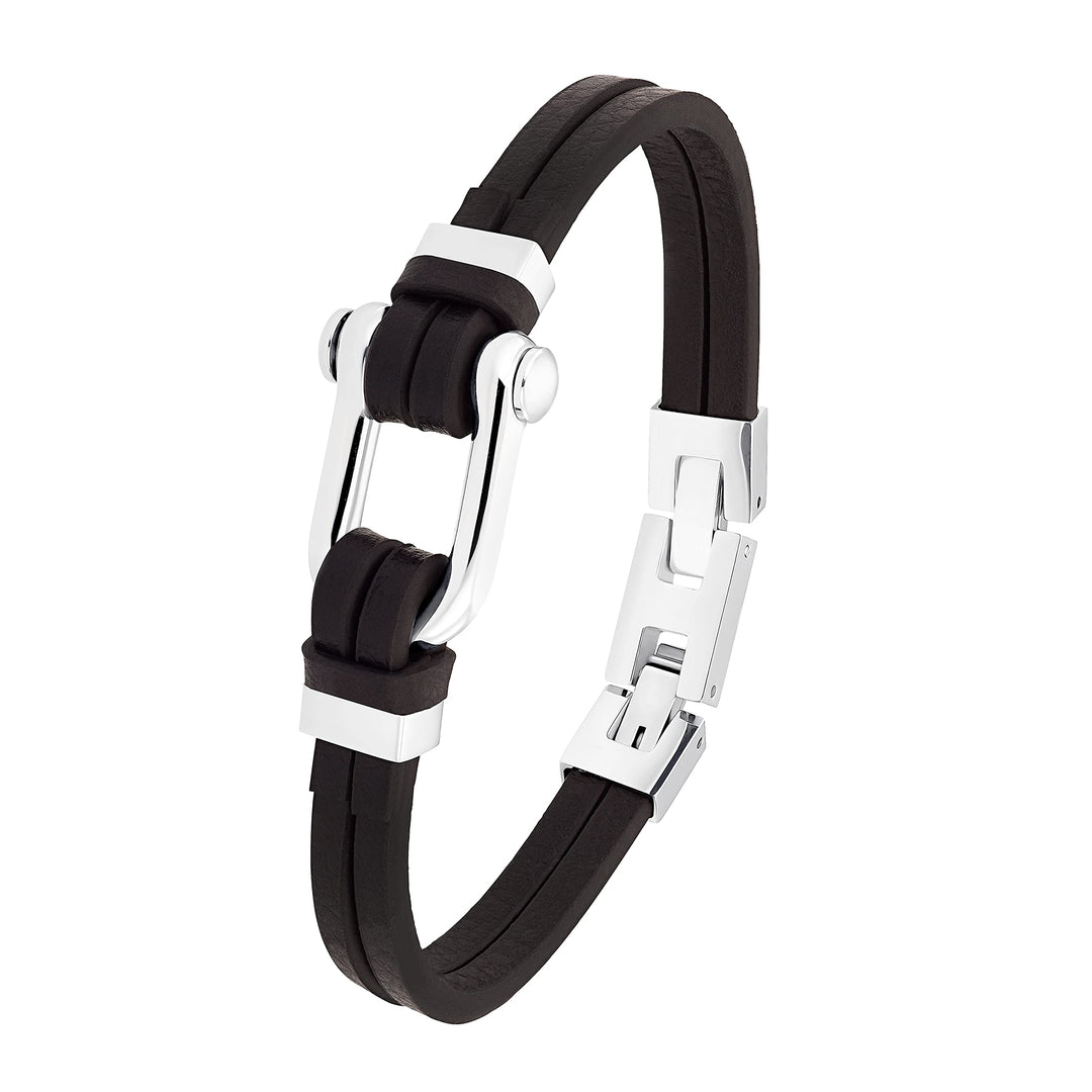 s.Oliver Armband Edelstahl Herren Armschmuck, 18+2 cm, Schwarz, Kommt in Schmuck Geschenk Box, 20339