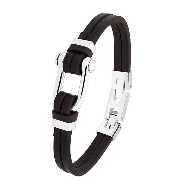 s.Oliver Armband Edelstahl Herren Armschmuck, 18+2 cm, Schwarz, Kommt in Schmuck Geschenk Box, 20339