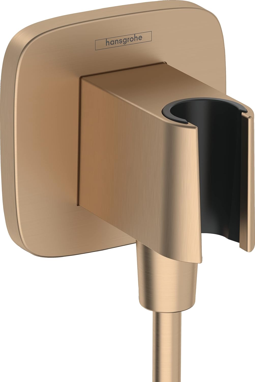 hansgrohe Wandanschluss mit Duschkopfhalterung FixFit Q, Brushed Bronze