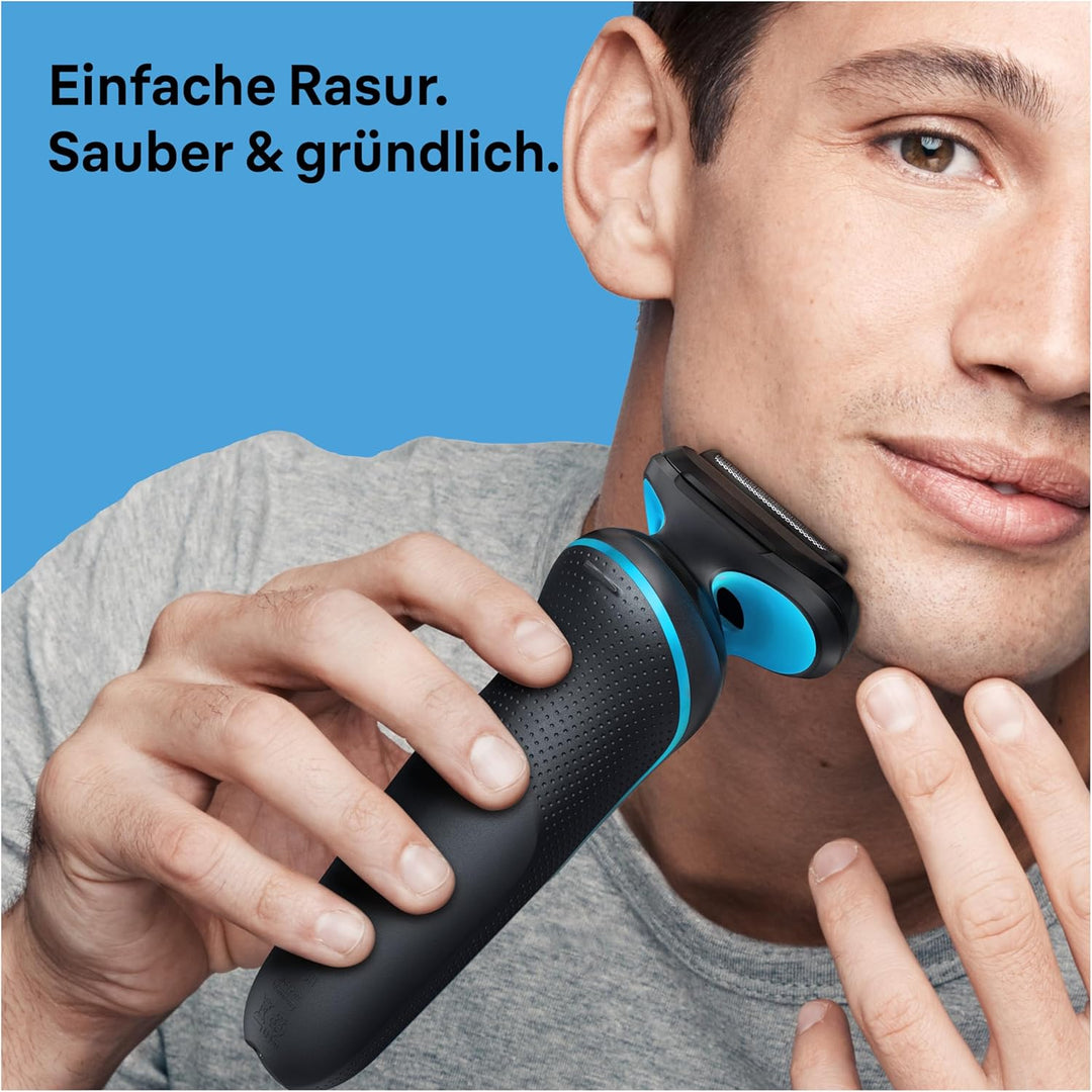 Braun Series 5 Elektrorasierer mit EasyClick Barttrimmer Aufsatz, Rasierer Herren Elektrisch Ladesta