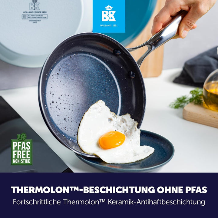 BK Sky Keramik-Antihaft-Pfannenset, 3-teilig, Ø 20/24/28 cm, PFAS-frei, Induktionsgeeignet, Backofen
