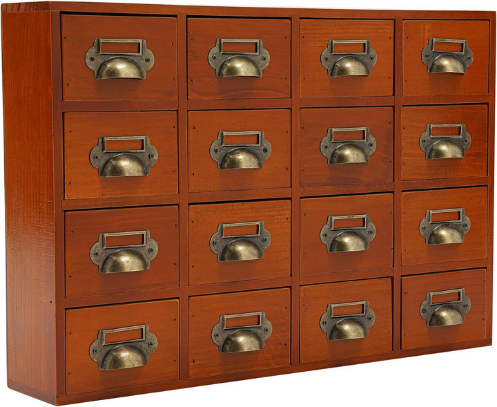 Schreibtisch-Schubladen-Organizer, Holz Kartenkatalogschrank mit 16 Schubladen, Schlafzimmer-Organis