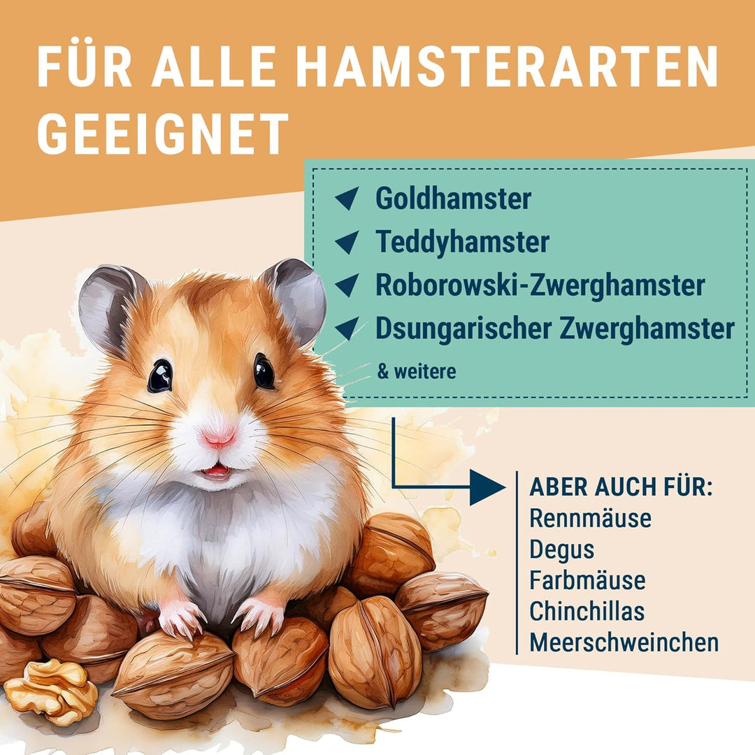 Schicker Mineral Hamsterglück Nussschalenstreu 3,5 kg, staubfreie Einstreu aus Walnussschalen, unbeh