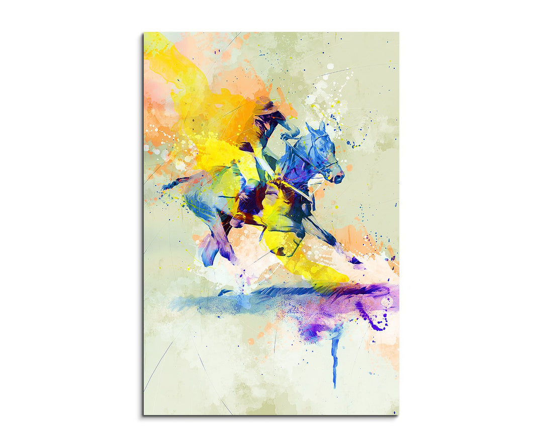 Polo I 90x60cm Wandbild SPORTBILD Aquarell Art tolle Farben von Paul Sinus