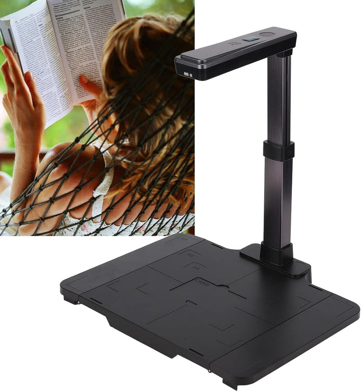 VBESTLIFE Dokumentenkamera, Buchscanner Overhead-Scanner HD 5MP Tragbare USB-Doc-Cam, A4-Fanggrösse