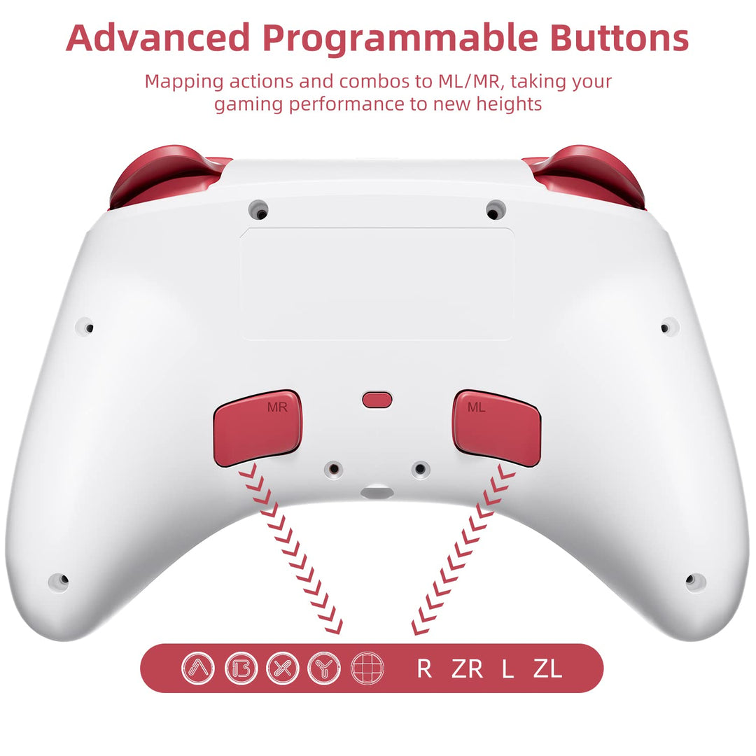 Mytrix Mädchen-Muster Switch Controller mit RGB Lichteffekt, Wireless Pro Controller für Nintendo Sw