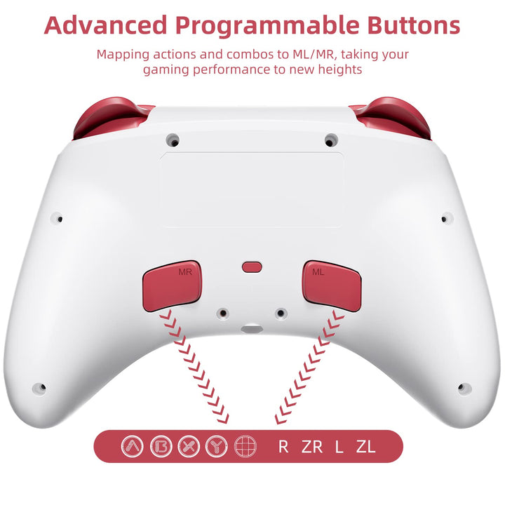 Mytrix Mädchen-Muster Switch Controller mit RGB Lichteffekt, Wireless Pro Controller für Nintendo Sw