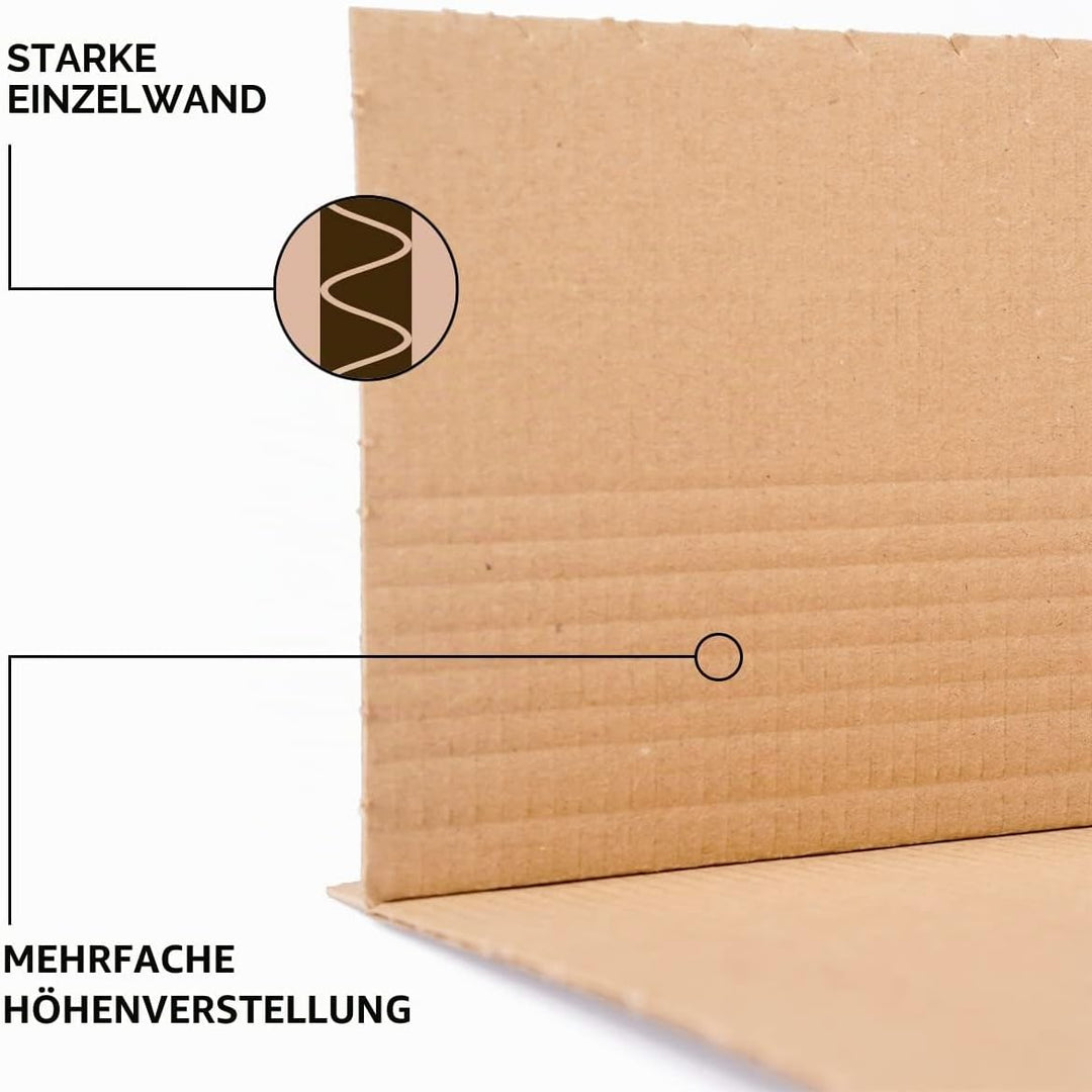 50 Stück Buchverpackung DIN A3 selbstklebend in Braun | 430x310x10-60 mm - Wickelverpackung BV-5, 50