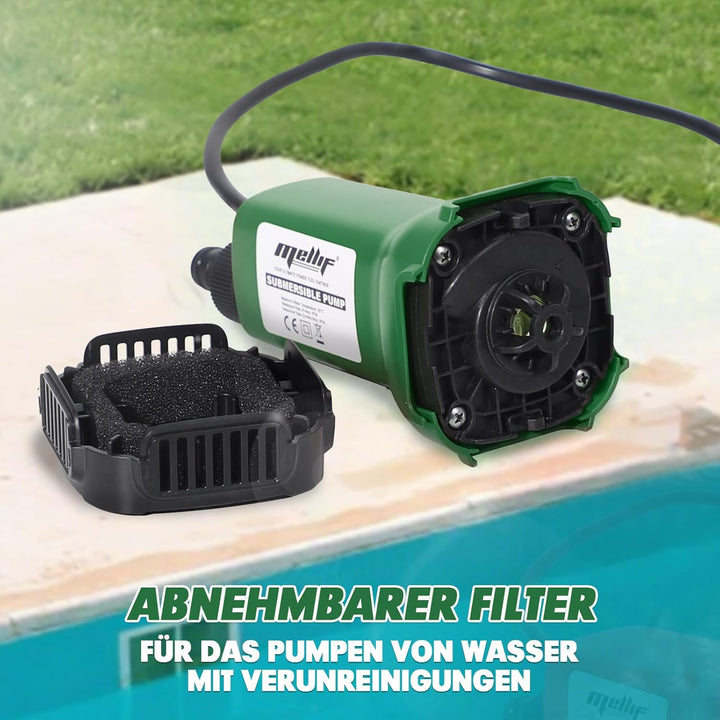 Mellif Akku Tauchpumpe für Makita Akku 18V, Wasserpumpe Akku Regenfasspumpe, Fördermenge 1800 L/h, m