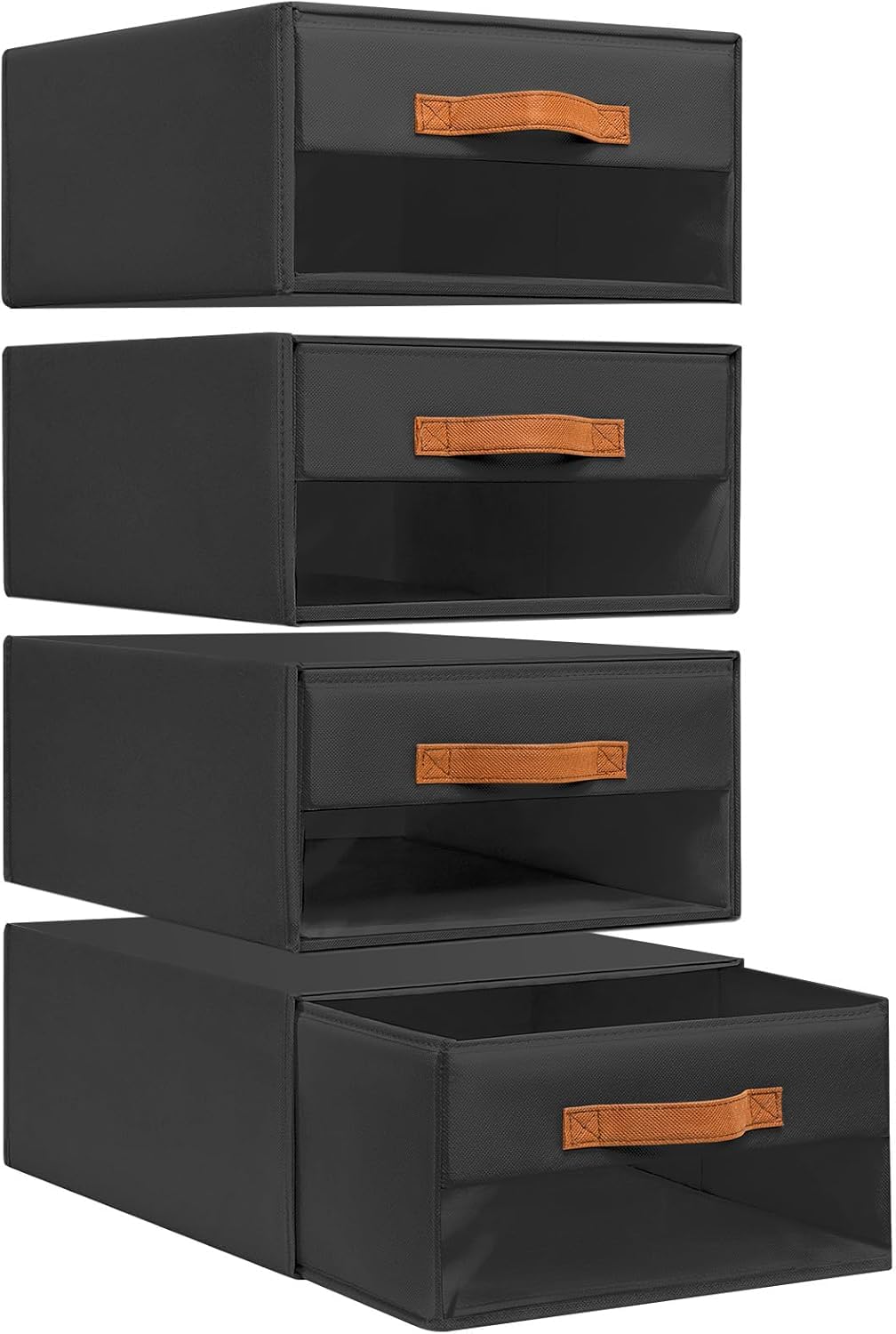 DIMJ Schubladen Ordnungssystem Schubladenboxen - Aufbewahrungsbox Faltboxen mit Fenster Organizer Sc