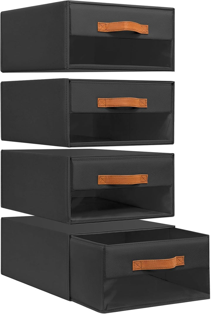 DIMJ Schubladen Ordnungssystem Schubladenboxen - Aufbewahrungsbox Faltboxen mit Fenster Organizer Sc