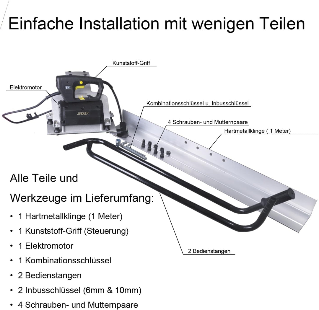 Elektrische Flügelglätter Beton-Rüttelbohle - Schwere Vibrations-Nivelliermaschine mit 1M Hartmetall