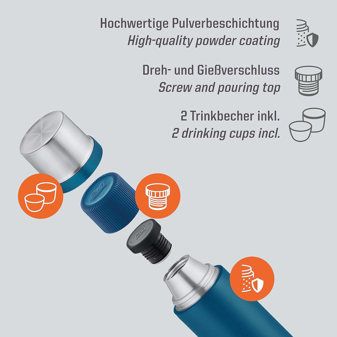 Esbit Thermoflasche Sculptor - Isolierte Flasche aus Edelstahl für warme und kalte Getränke – 1000 m