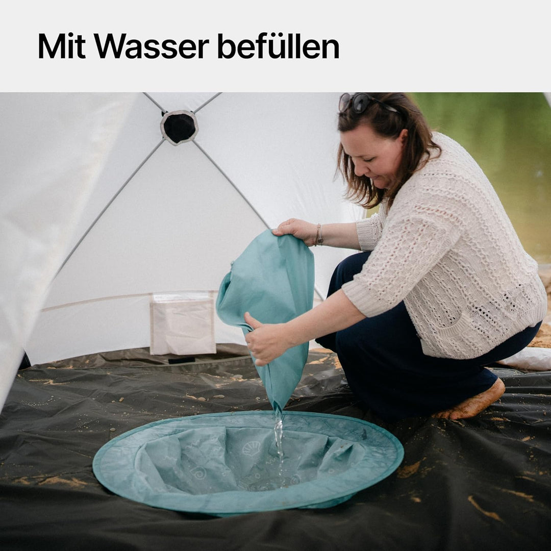 qeedo Quick Island Strandmuschel mit Pool - grosse Quick-Up Strandmuschel mit Kinderpool, Pool Floor