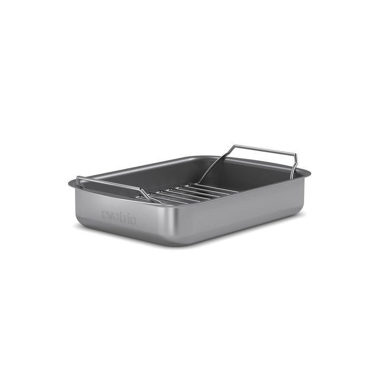 Eva Trio | Professionell Bräter mit Rost 26x19 cm keramischer Slip-Let®-Antihaftbeschichtung |Mit ih