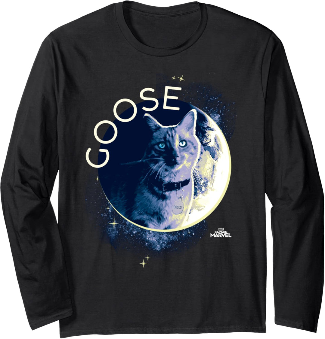 Marvel Captain Marvel Goose Space Planet Portrait Langarmshirt