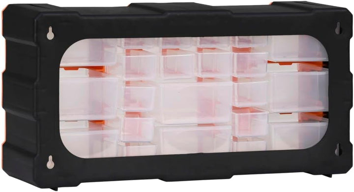 Multi-Schubladen-Organizer mit 22 Schubladen 49x16x25,5 cm Orange und Schwarz 22 Schubladen, Orange