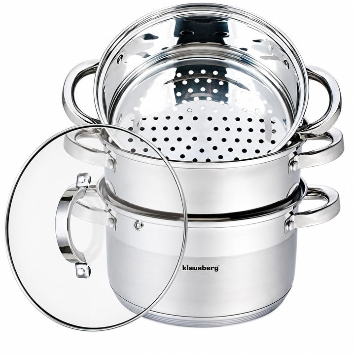 Dampfgarer Set Edelstahl 3 Liter, 3 Liter