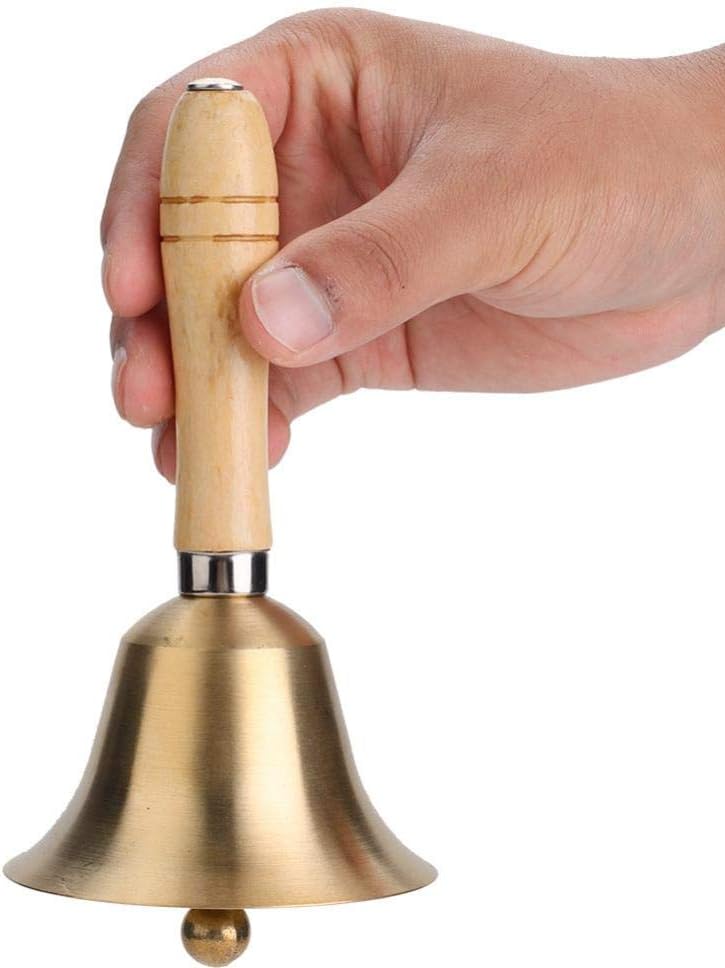 Handglocke, lauter und klarer Klang, klassisches Design, Holzgriff, Spielzeug für Kindergarten, Vors